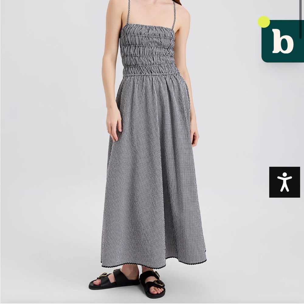 Solid and Striped Delta Midi Dress Gingham